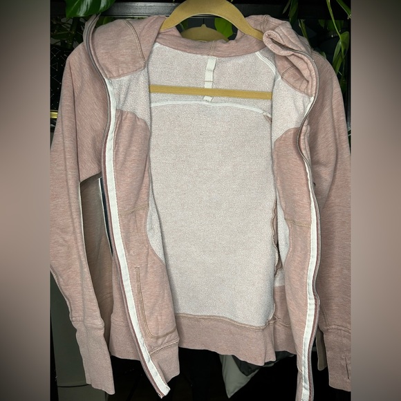 lululemon Scuba Hoodie Heathered Butter Pink w Rose Gold Zipper - Picture 4 of 4